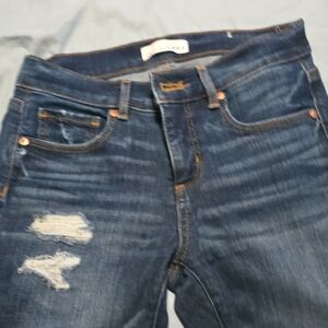 Dark Blue Distressed Loft Jeans